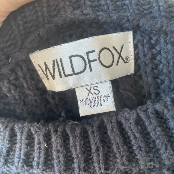 WILDFOX NO PROBLEMO Factory Distressed Black & White Sweater/ XS - Picture 2 of 10